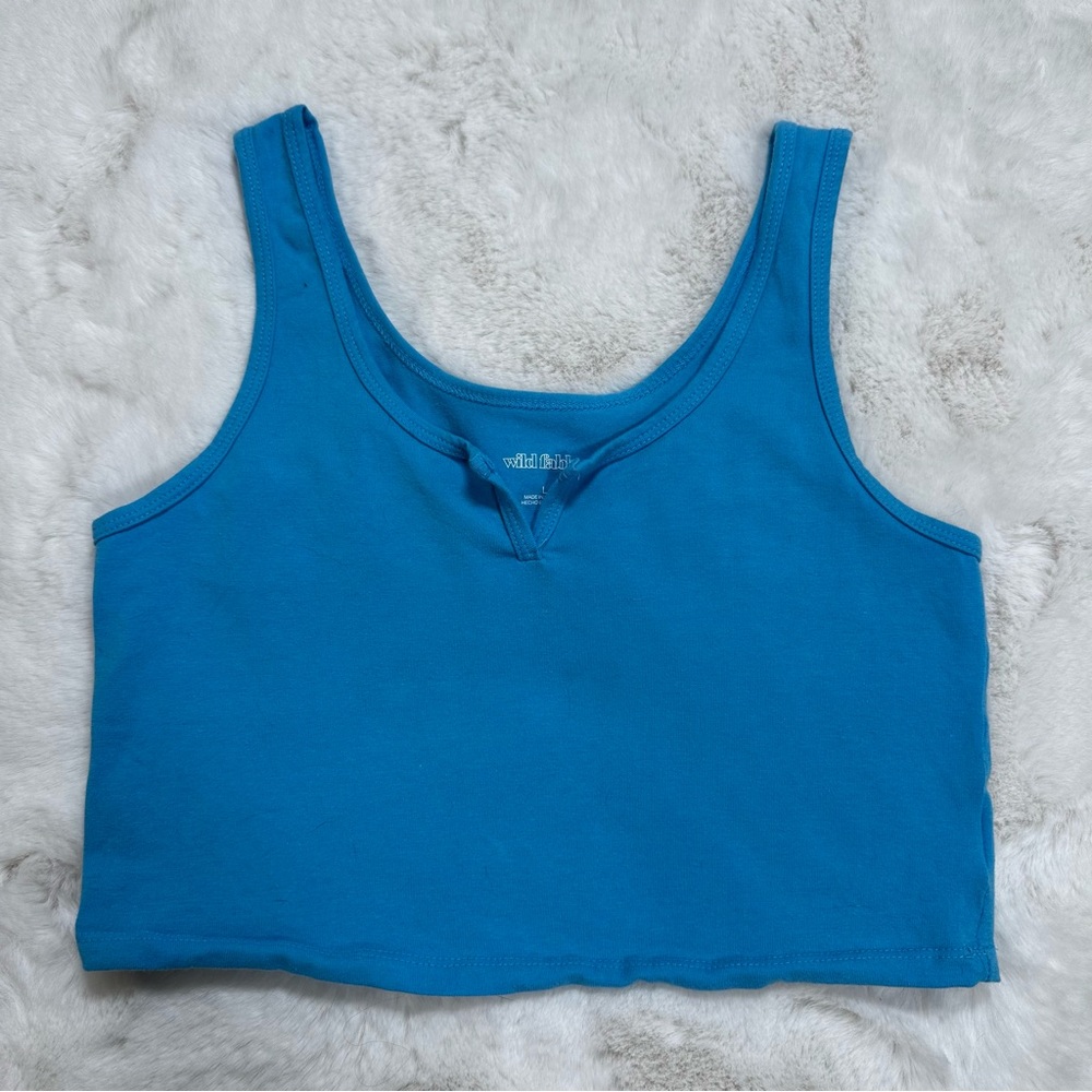 Wild Fable Classic Blue Tank Crop Top - Picture 1 of 4